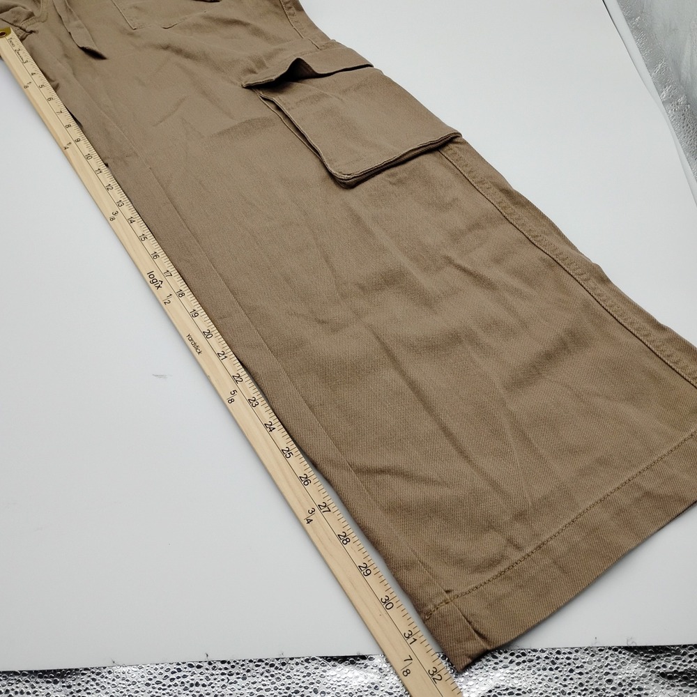 Time and Tru Womens Relaxed Cargo Pants Ermine Brown Wide Leg Tall Size 10 NWT - Picture 10 of 15
